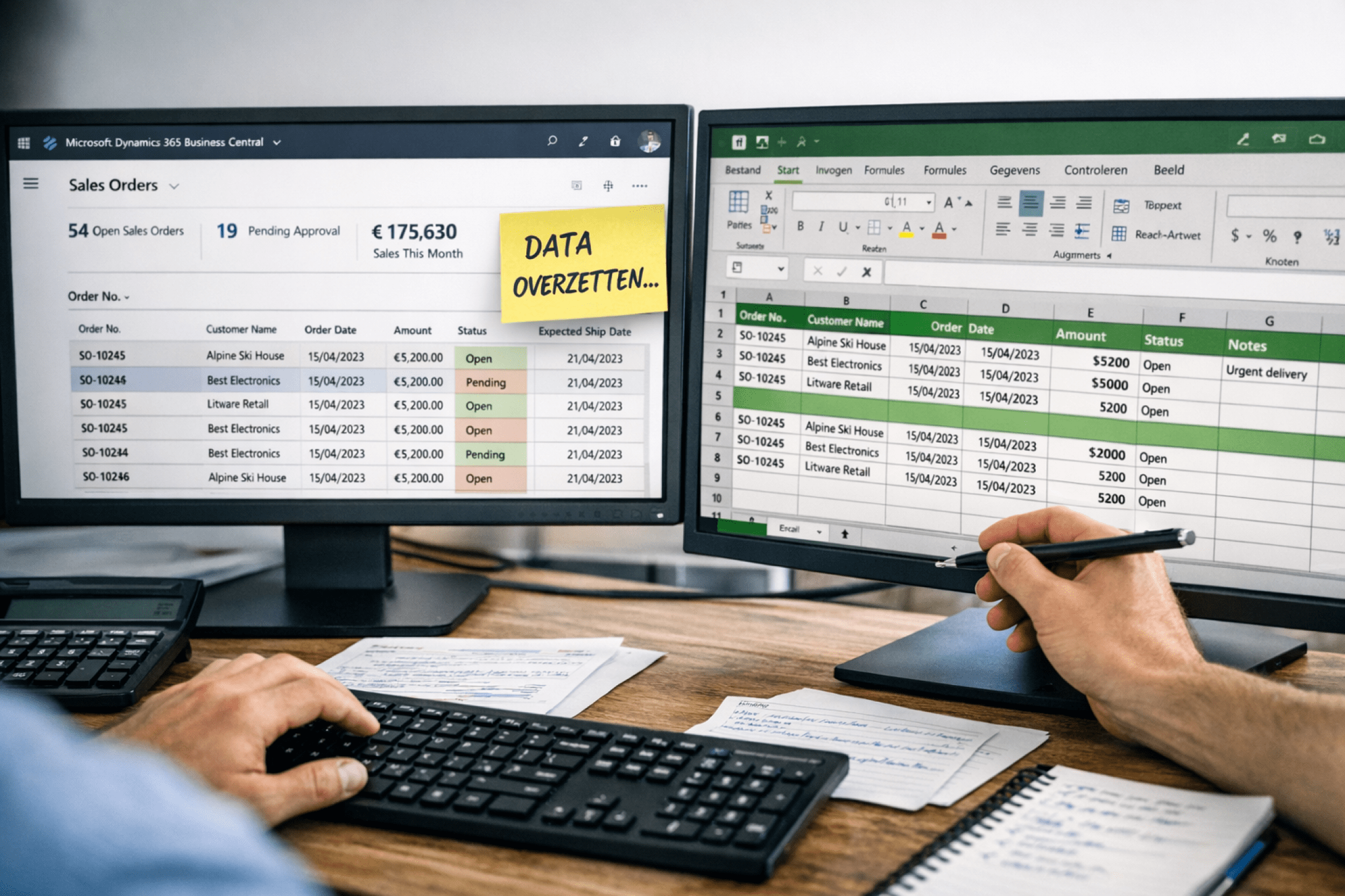 Data overzetten naar Excel
